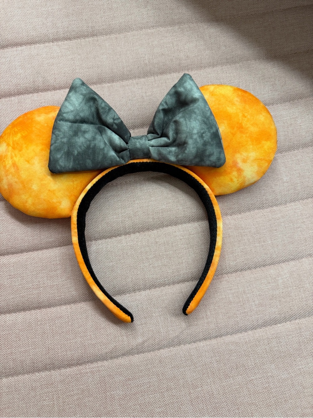 Orange Disney Ear Headband with grey Bow